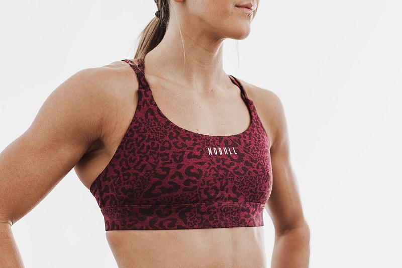 Women\'s Nobull Sports Bra (PLUSH Heather) Sports Bra Red | SG D3193F